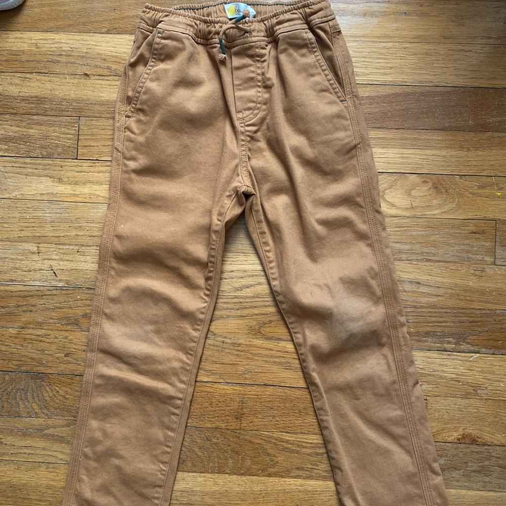 Boden boys pull on chino pants dark khaki